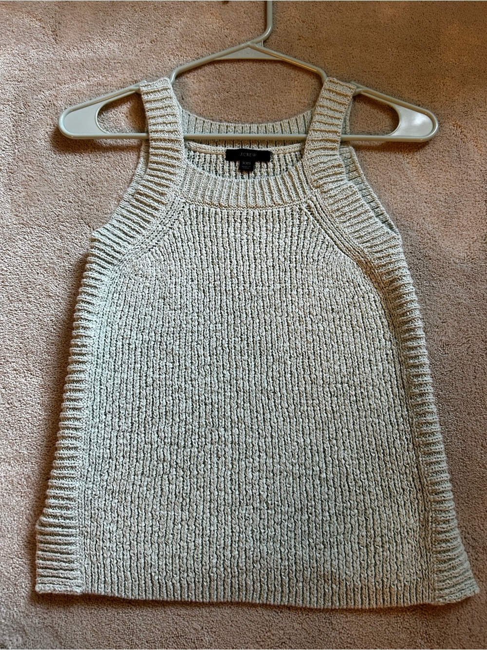 J. Crew Cream Ribbed Knit Tank Sweater